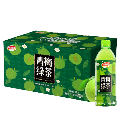 达利园 青梅绿茶饮料500ml*15瓶整箱装青梅果汁果味茶饮品 新老包装随机 25.59元（需买2件，需用券）