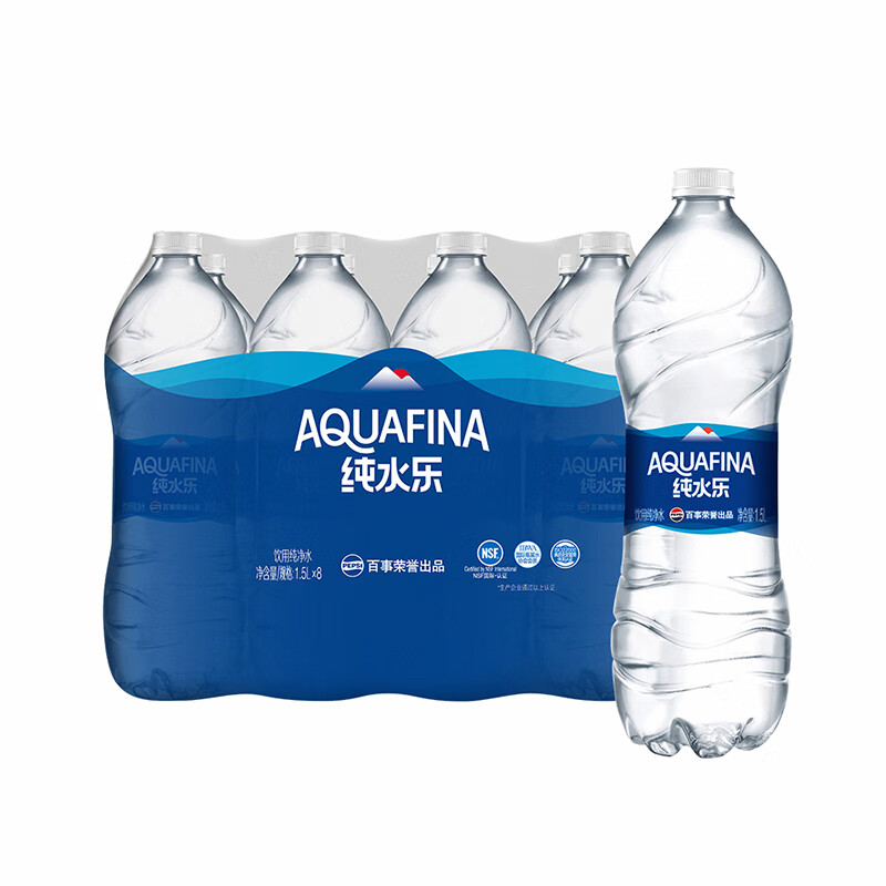 pepsi 百事 AQUAFINA 纯水乐 饮用纯净水 1.5L*8瓶 19.9元