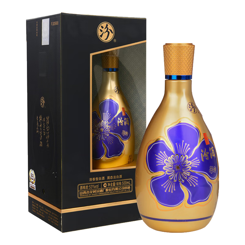 汾酒 金花汾酒 清香型 白酒 53度 500mL 305.92元 （需用券）