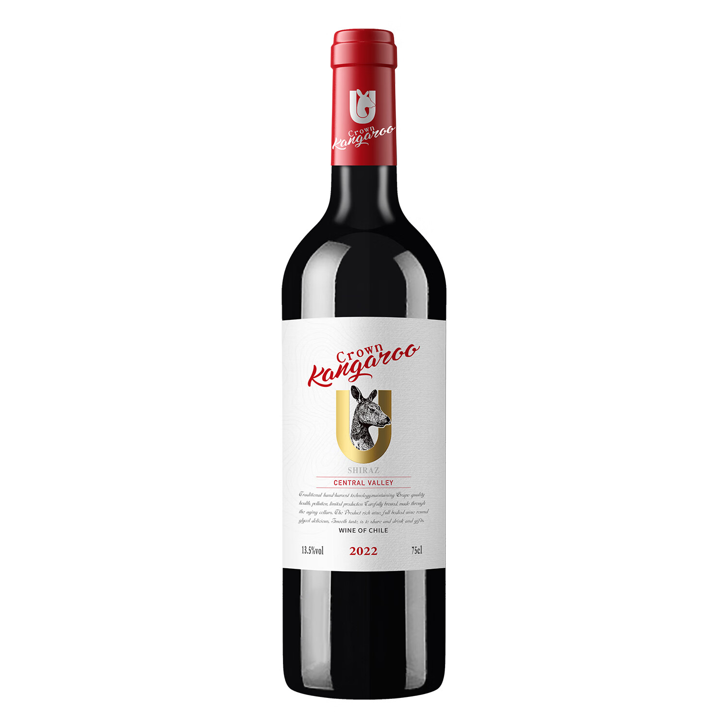 皇冠袋鼠 智利进口 红酒西拉设拉子干红葡萄酒750ml单瓶装 19.90元包邮（需试用）