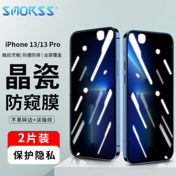 Smorss iPhone 13/13 Pro 防窺鋼化前膜 2片裝