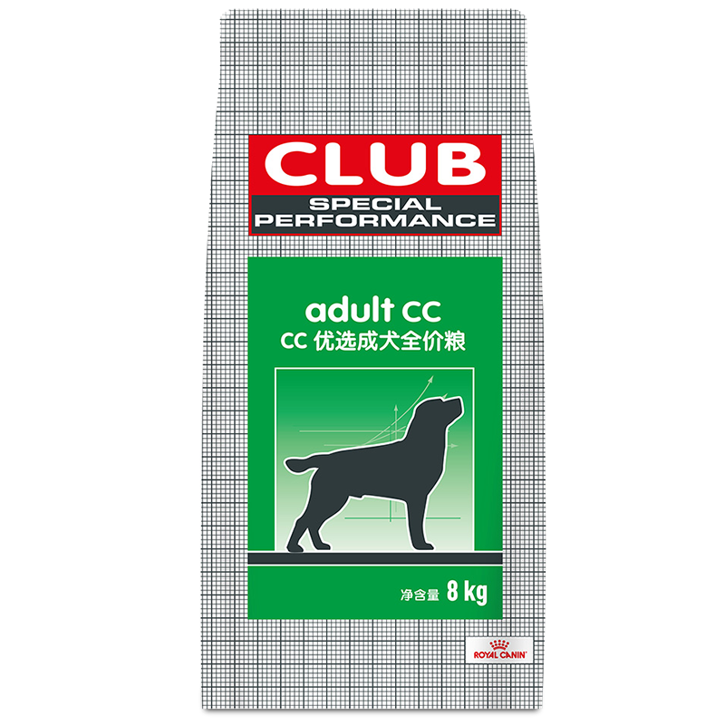 皇家狗粮 成犬狗粮 犬粮 通用犬型 CC 通用粮 12月以上 8KG 185元