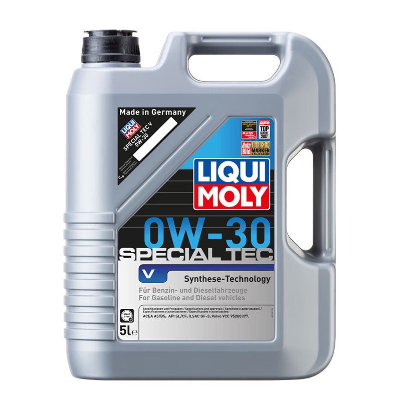 LIQUI MOLY 力魔 发动机润滑油特技V合成机油 0W-30 5L 券后594.2元