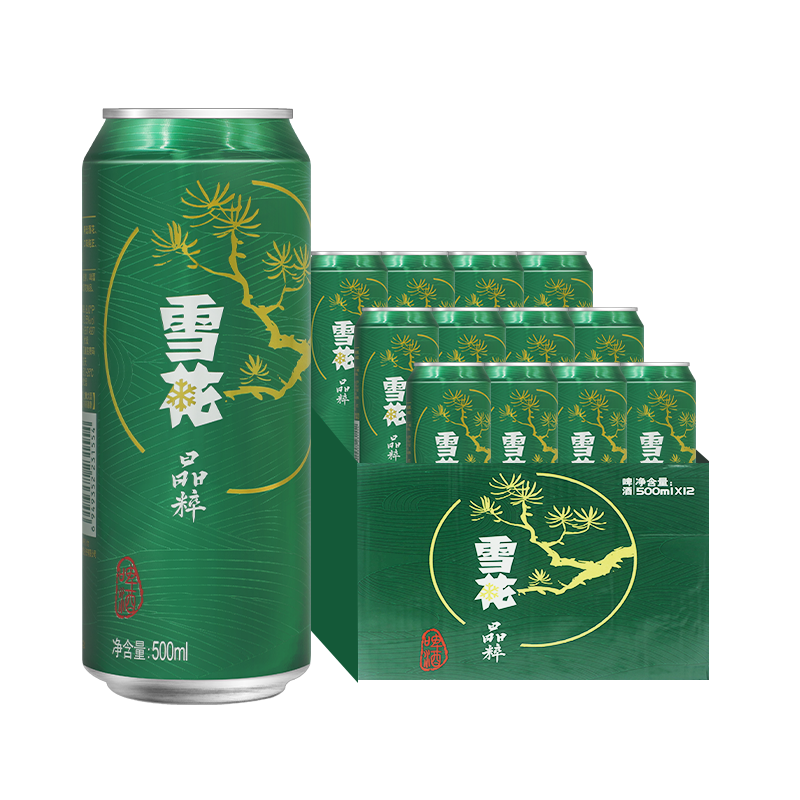 PLUS会员：雪花啤酒 晶粹 500ml*12听整箱装 30.52元包邮（需领券）