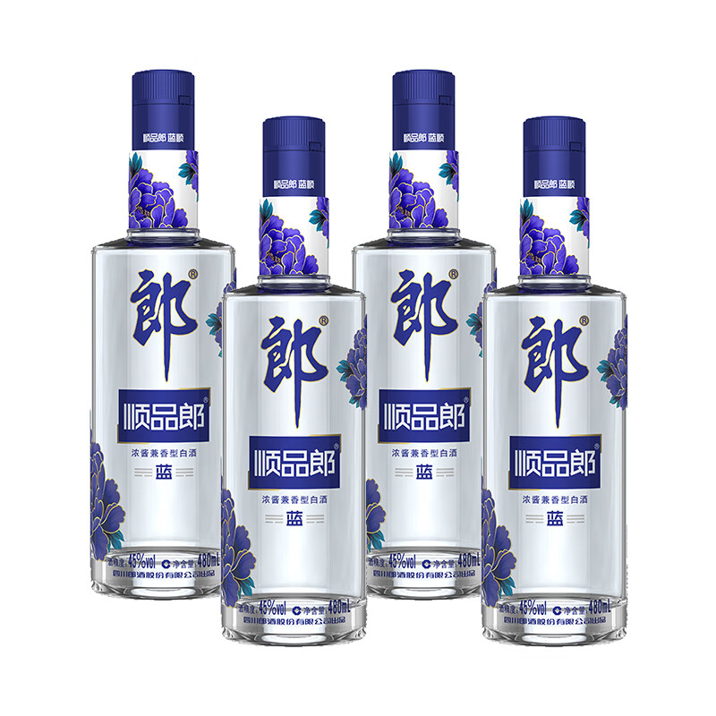 LANGJIU 郎酒 顺品郎蓝顺 兼香型45度 480mL 4瓶 券后183元