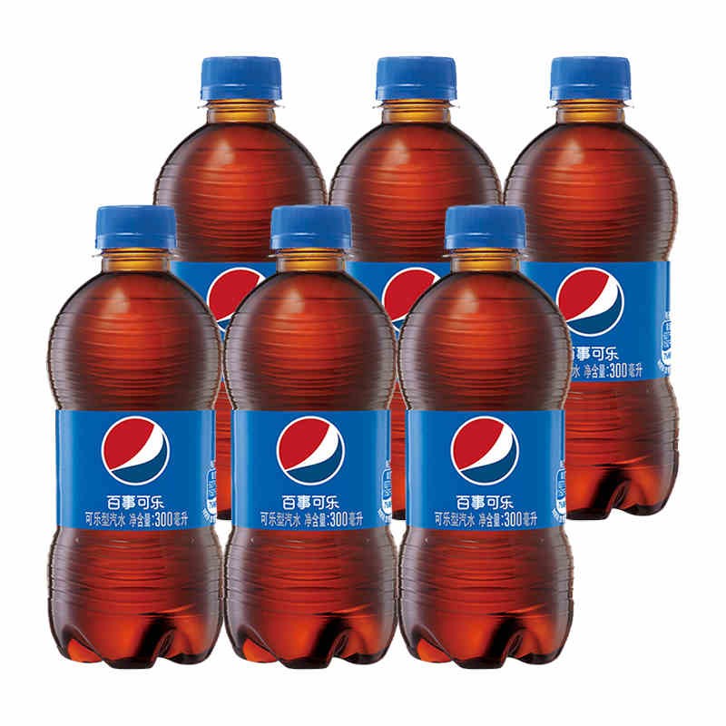 pepsi 百事 可乐300ml小瓶装原味碳酸饮料夏季水饮汽水 百事可乐300ml*6瓶 9.85元