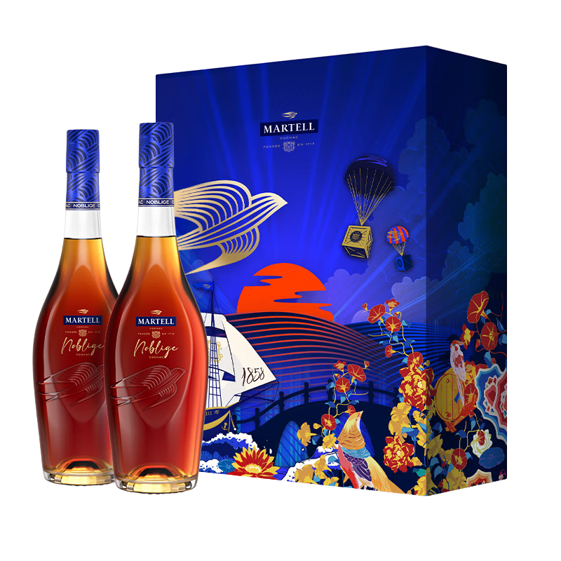 京东百亿补贴：Martell 马爹利 名士 VSOP 干邑 白兰地 750ml*2瓶 双支礼盒装 1047.42元 包邮