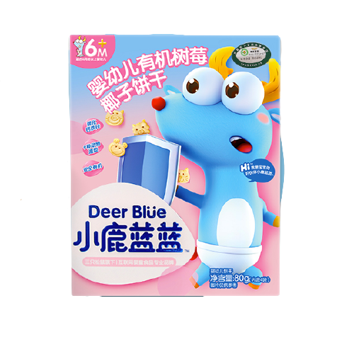 限移动端：小鹿蓝蓝 婴幼儿有机树莓椰子饼干 80g 9.5元