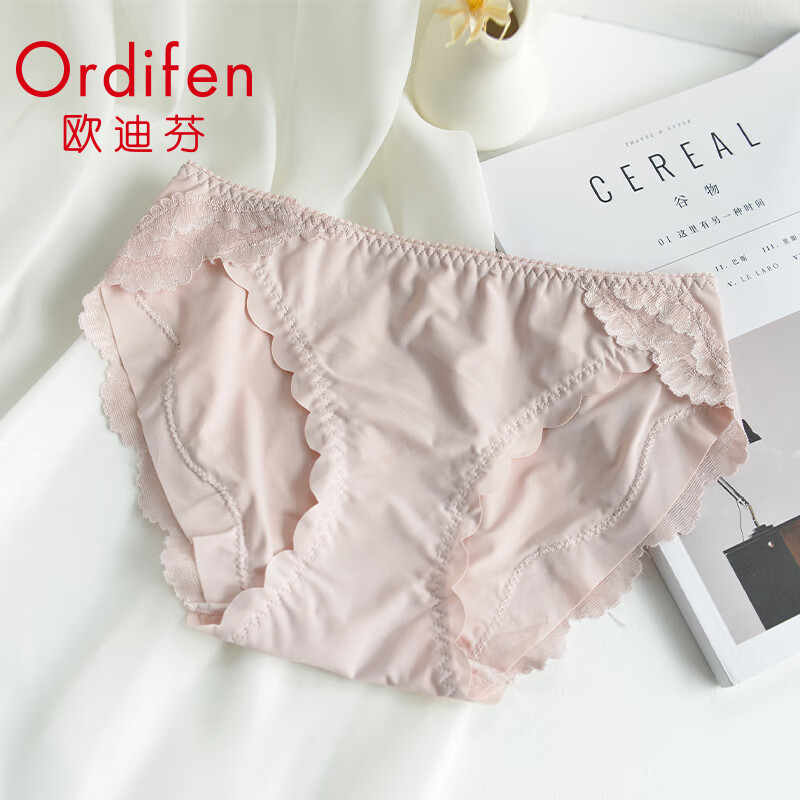 Ordifen 欧迪芬 女士内裤女冰丝夏季裸感舒适透气性感蕾丝花边 11.65元（需买2件，需用券）