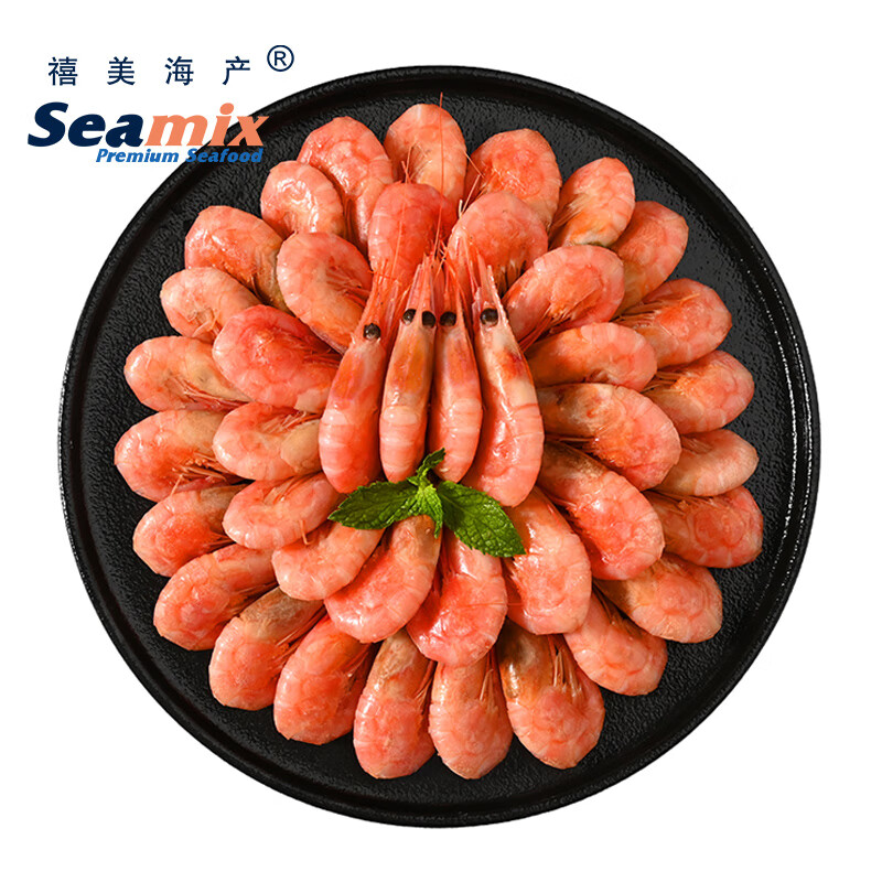 Seamix 禧美海产 禧美 海产头籽北极甜虾1.5kg/盒 90-120只/kg 35%头籽率 108.8元