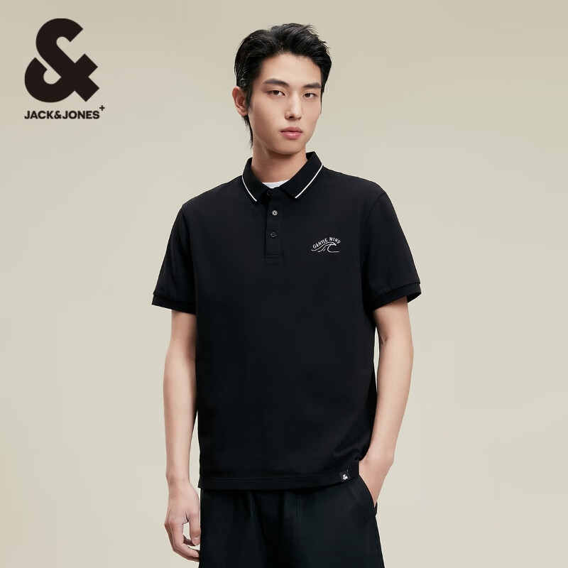 PLUS会员：JACK&JONES 杰克·琼斯 男士凉爽个性刺绣polo衫 87.91元包邮（需用券，多重优惠）