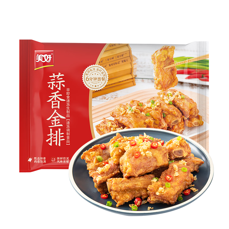 PLUS会员：美好 蒜香金排 400g 19.9元