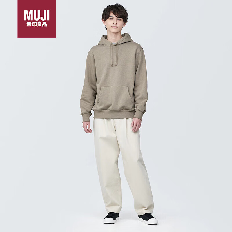 MUJI 無印良品 无印良品（MUJI）男式 毛圈棉 套头卫衣 男士男生 春季 浅灰棕色 L 120元