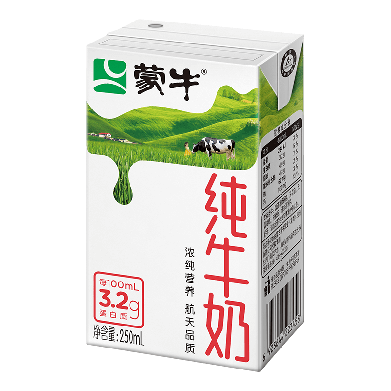 PLUS会员、首单礼金：蒙牛 全脂纯牛奶250ml*18盒 *4件 129.76元包邮，折32.44元/件（需凑单）
