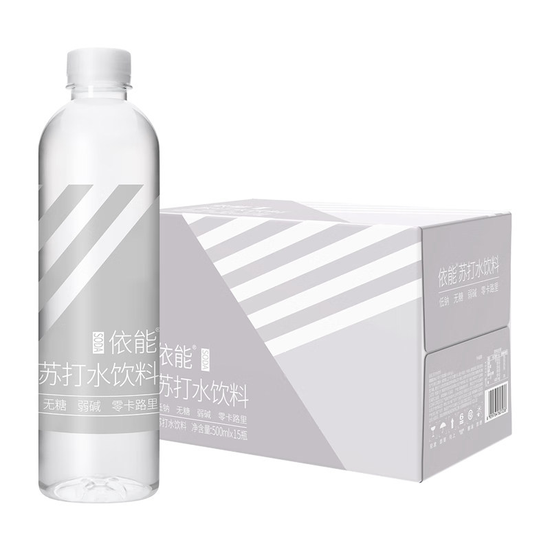 依能苏打水饮料 柠檬味 锌强化无糖无汽弱碱饮用水 500ml*15瓶  28.7元（需领券）