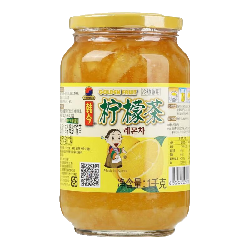 需首购：韩今 蜂蜜柠檬茶 1kg 49.81元包邮（需领券）