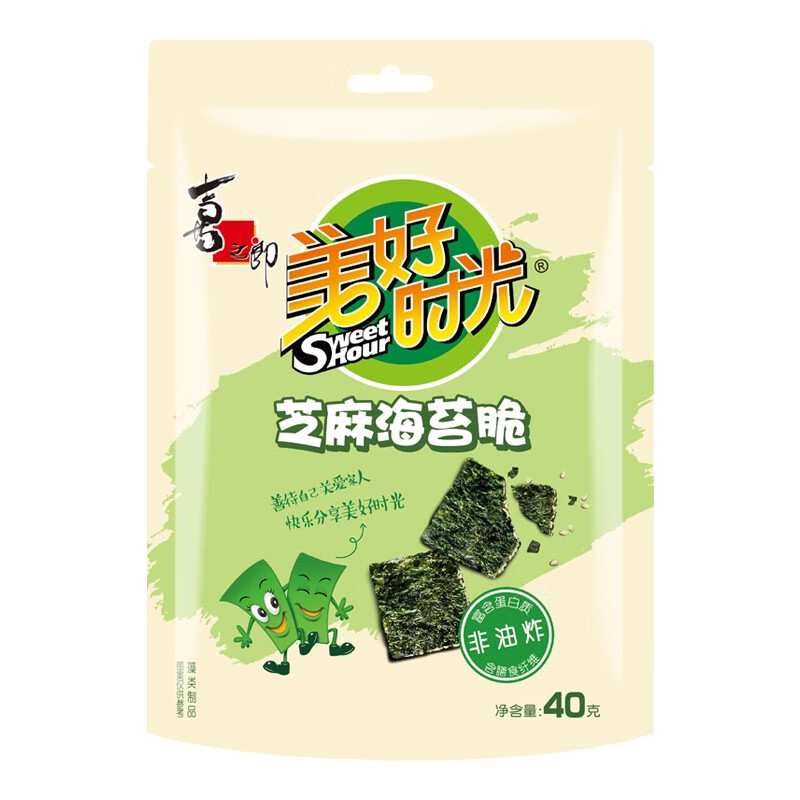 美好时光 芝麻海苔脆 40g 券后4.41元