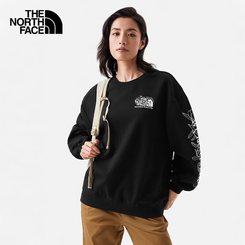 THE NORTH FACE 北面 针织卫衣女户外休闲套头衫7WEE 黑色/JK3 L ￥209