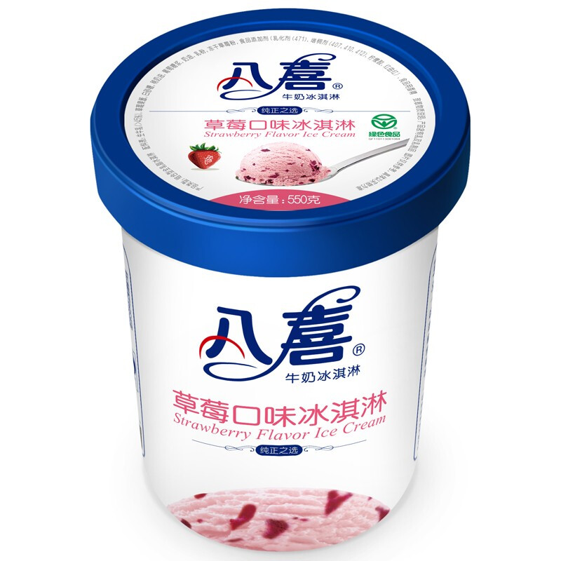 BAXY 八喜 冰淇淋 草莓口味 550g 16.97元