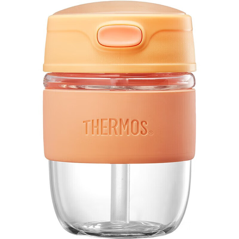 京东PLUS：THERMOS 膳魔师 便携吸管冷萃杯 410ml 阳光橙色 79.55元