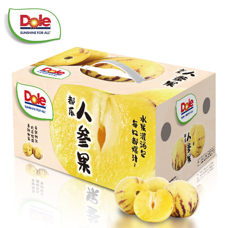Dole 都乐 云南人参果 中果 单果50-80g 约16-22枚 1.25KG 礼盒装 23.65元 包邮（需领券）