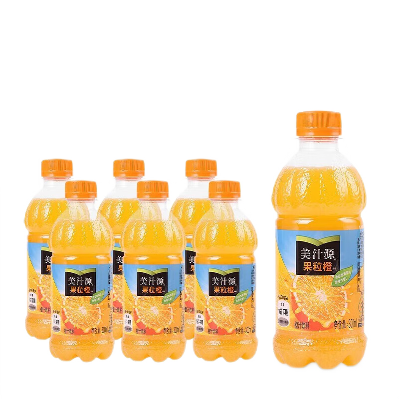 Fanta 芬达 可口可乐（Coca-Cola）美汁源果味果汁饮料可口可乐出品 果粒橙300ml*6 券后9.83元