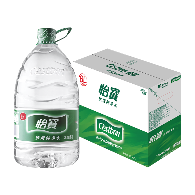 怡宝 饮用水 纯净水6L*3桶装水 整箱装 77.97元（合25.99元/件）