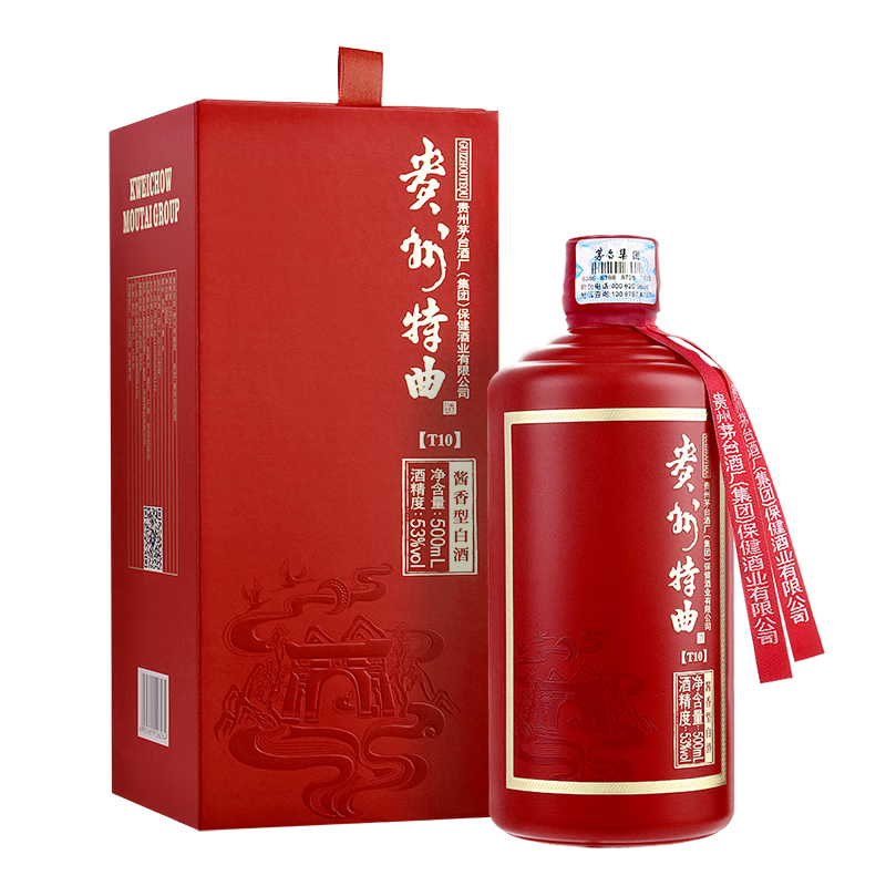 plus会员：茅台集团 贵州特曲 飞天祥云图 53度 酱香型白酒 500ml*1瓶 60.24元