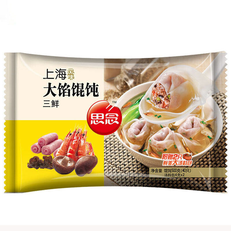 思念 大馅馄饨 三鲜味 500g 14.4元（需买4件，需用券）