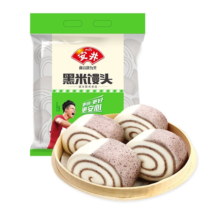 Anjoy 安井 黑米馒头 1kg 券后10.16元