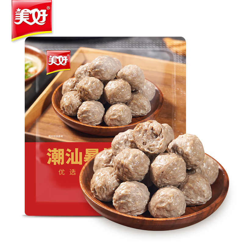 美好 潮汕暴打肉丸500g 牛肉丸子 牛肉含量≥50% 火锅食材关东煮方便 21.18元