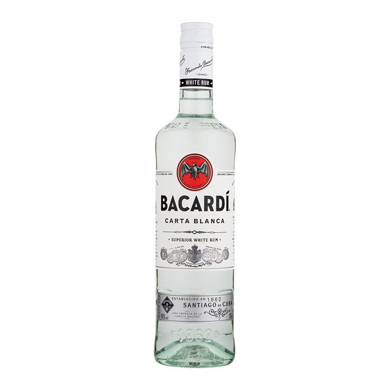 BACARDI 百加得 洋酒 白朗姆酒 莫吉托 基酒调酒 750ml 73.26元