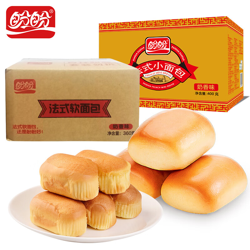 盼盼 法式小面包手撕面包 小面包400g+软面包360g ￥15.75