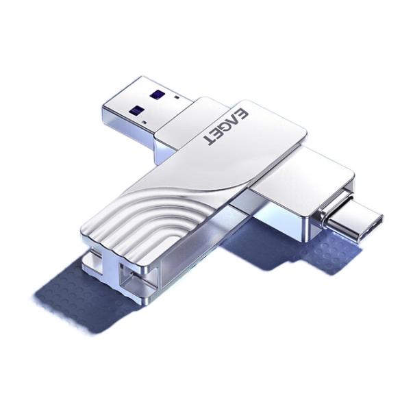 京东PLUS：EAGET 忆捷 CF30 USB3.2 双接口U盘 128GB Type-C 45.76元（双重优惠）