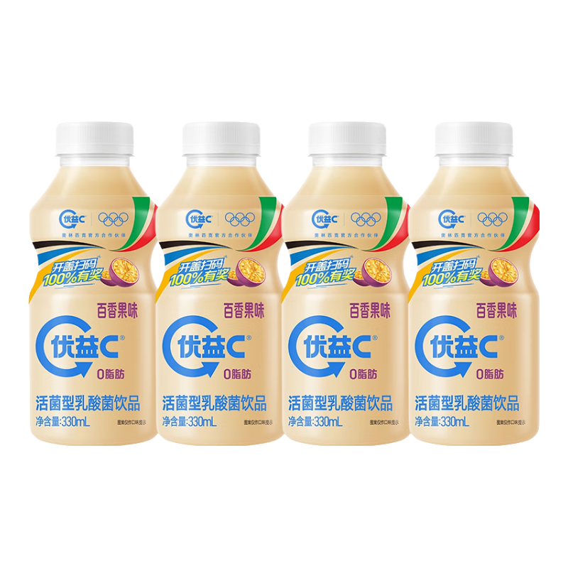 plus会员:蒙牛优益C0脂活性益生菌乳酸菌饮料百香果味330ml*4 *5件 50.05元（合10.01元/件）