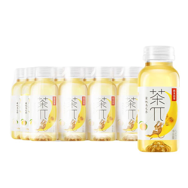 京东百亿补贴、plus会员立减:农夫山泉 小瓶饮料 mini装250ml*12瓶 茶π（茶派） 蜜桃乌龙 23.68元