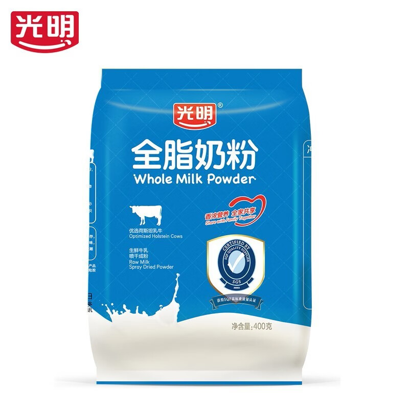 Bright 光明 全脂奶粉400g 成人中老年奶粉 生牛乳配方 券后19.71元（78.84元包邮/4件）