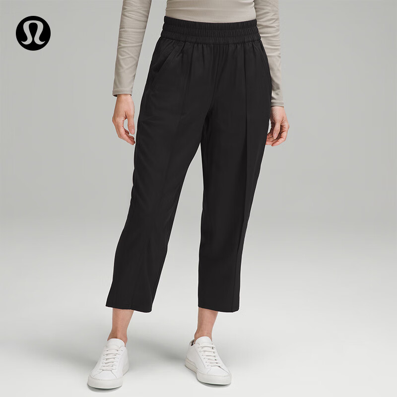 lululemon 丨Front-Pleat 女士前侧压褶收腿长裤 LW6CUHS 黑色 券后730元