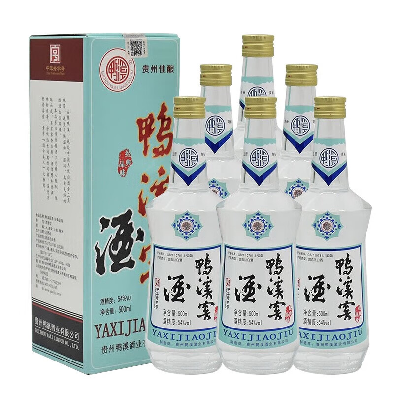 百亿补贴、plus会员：鸭溪窖 飞天经典品味 浓香型白酒 54度 500ml*6瓶 整箱  651.42元