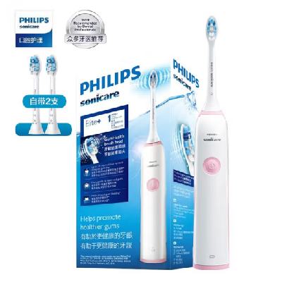 PLUS会员：PHILIPS 飞利浦 电动牙刷 成人充电式 声波震动 (自带刷头*2) HX3226/41柔美樱粉 107.71元包邮（双重优惠）