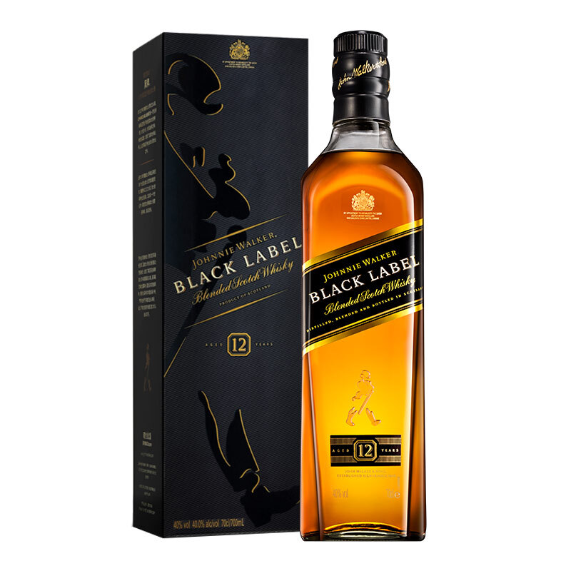 概率券：JOHNNIE WALKER 尊尼获加 12年 黑牌 调和 苏格兰威士忌 700ml 单瓶装 127.21元（需买2件，需用券）