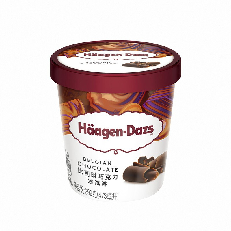 概率券：Durobor 比利时 哈根达斯（Haagen-Dazs）比利时巧克力口味大桶冰淇淋473ml 家庭装 券后53.3元