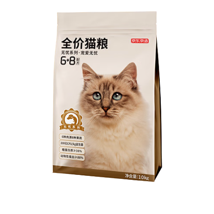 京东京造 鸡肉蛋黄冻干双拼全阶段猫粮 10kg 券后239.9元