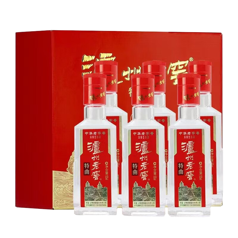 京东百亿补贴：LUZHOULAOJIAO 泸州老窖 特曲 52度 浓香型白酒 100ml*6瓶 小酒版 自饮佳品口粮好酒 188.4元包邮