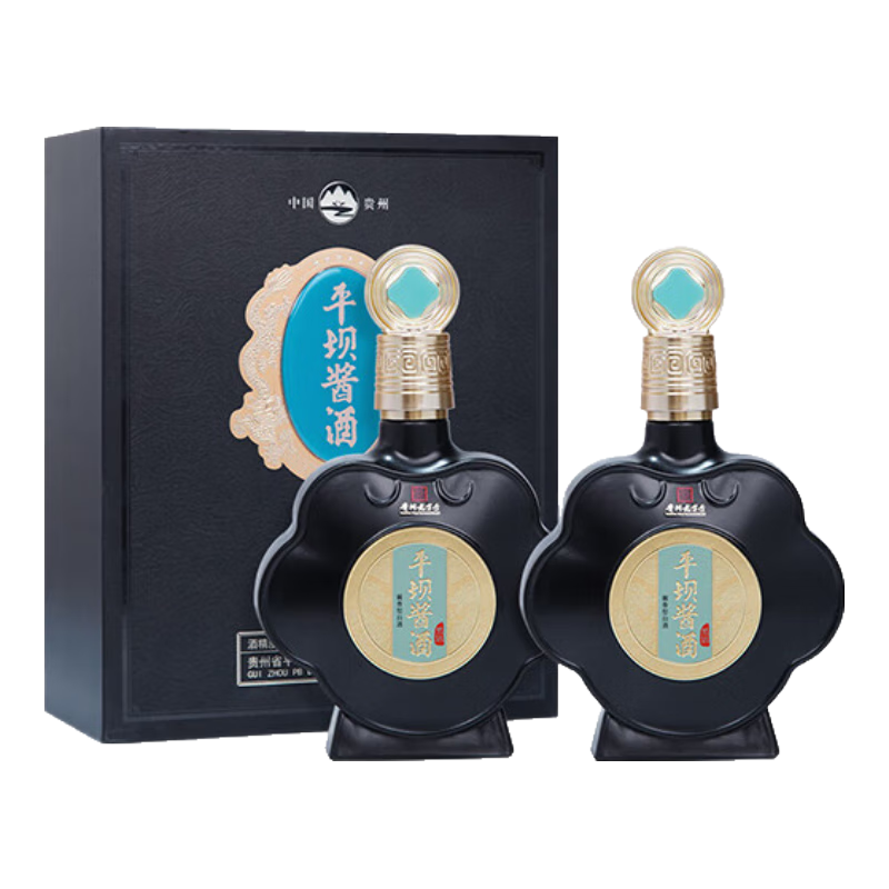 平坝窖酒黑钻 平坝酱酒53度酱香型白酒 53度 500mL 2瓶  159元