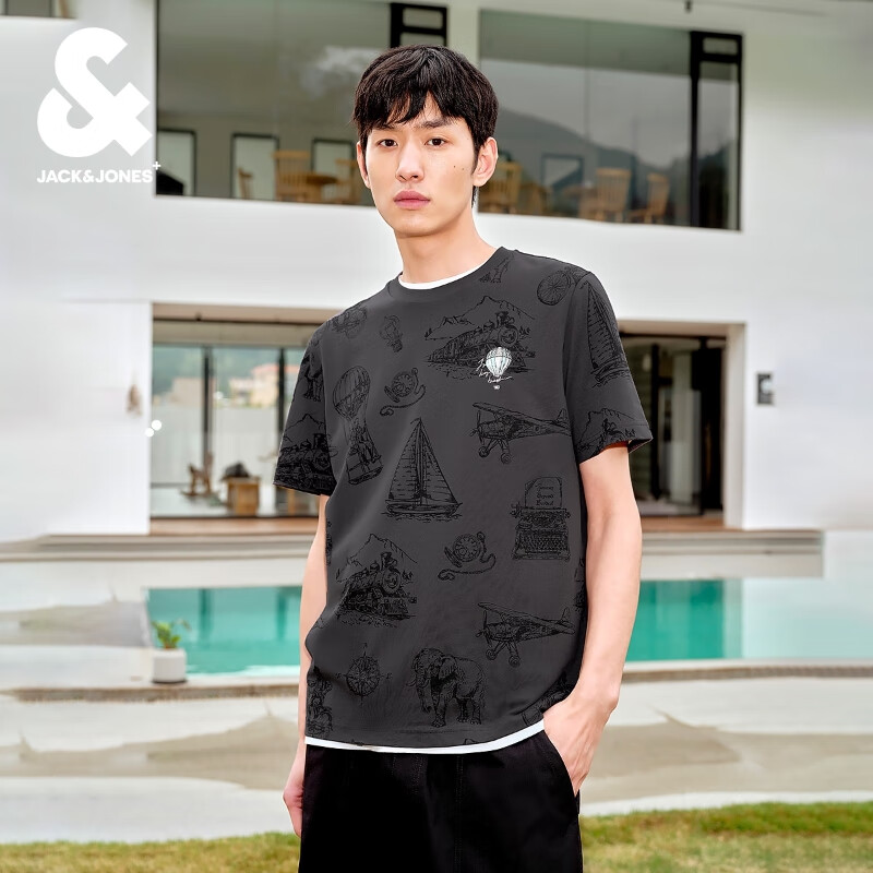 杰克·琼斯（JACK&JONES）重磅纯棉T恤 多款任选224201109  68.06元包邮