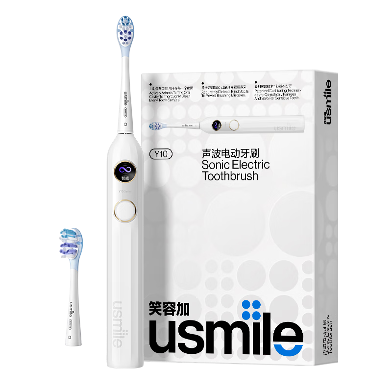 PLUS会员：usmile 笑容加 电动牙刷 成人声波震动 Y10PRO 266.91元包邮（双重优惠）