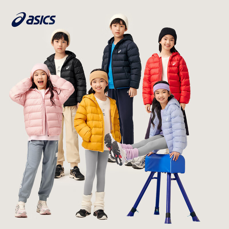 ASICS 亚瑟士 儿童休闲连帽羽绒服 券后137.36元