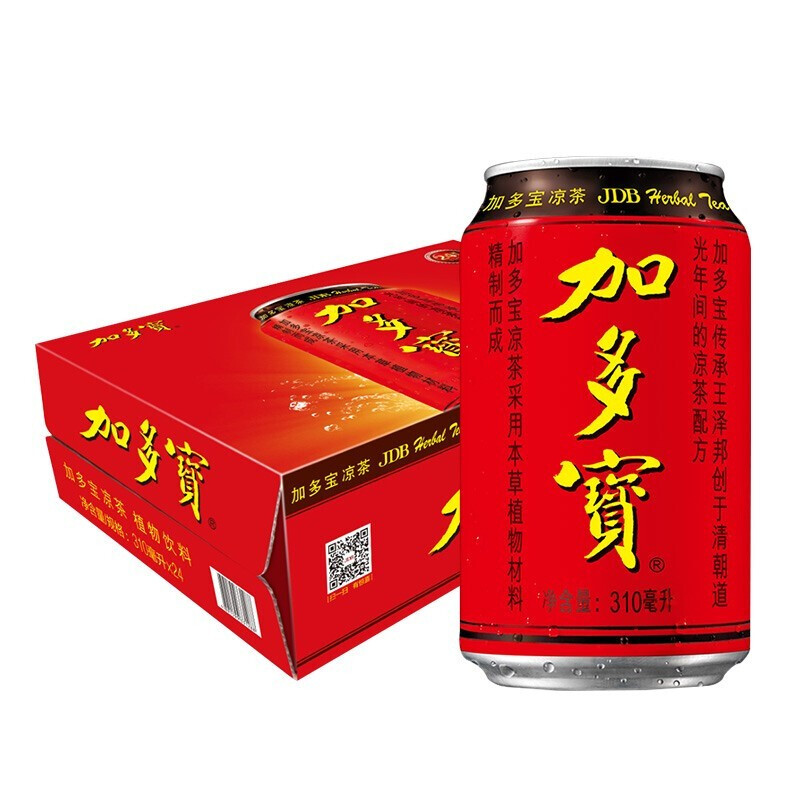 概率券：JDB 加多宝 凉茶植物饮料 茶饮料 310ml*24罐 (新老包装随机发货) 券后44.51元