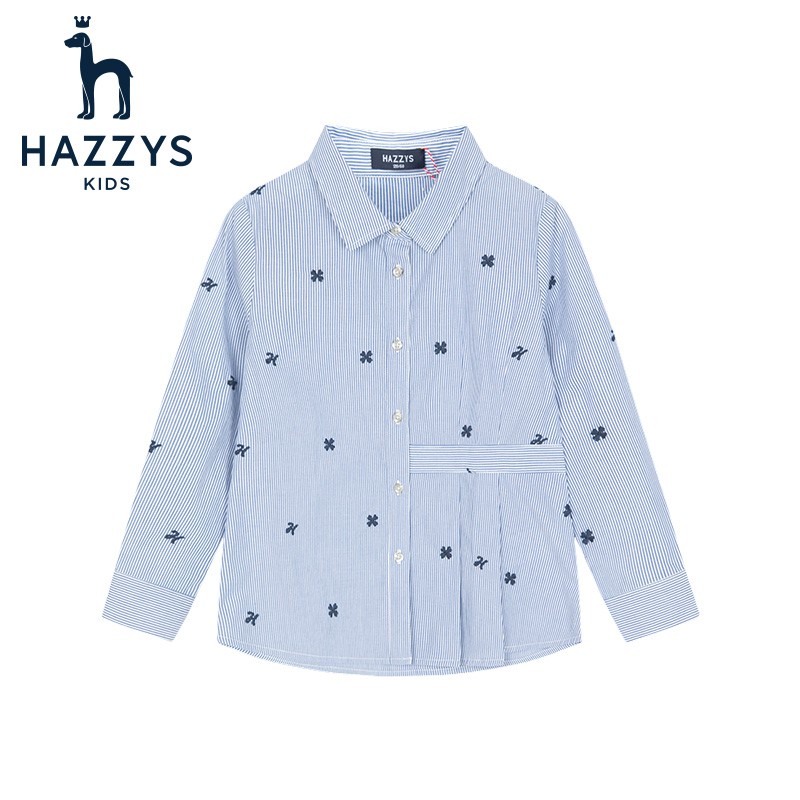 HAZZYS 哈吉斯 女童尖领衬衫 券后136.31元